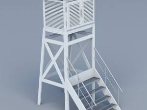 weather meteo station building low poly 3Dモデル