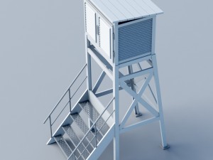 weather meteo station building low poly 3D Model