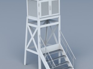 weather meteo station building low poly 3D Model