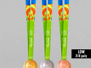 Спортивний пакет з олімпійською медаллю в Ріо 3D Модель