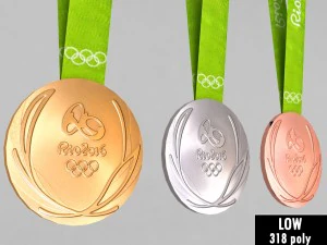 Спортивний пакет з олімпійською медаллю в Ріо 3D Модель