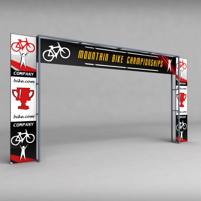 road scaffolding commercial banner low poly 3Dモデル .c4d .max .obj .3ds .fbx .stl .blend 