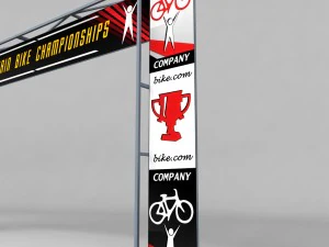 road scaffolding commercial banner low poly 3D Model