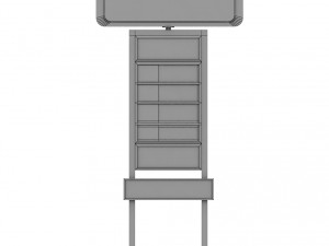 gas station price sign totem low poly Model 3D