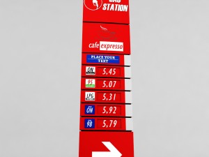 gas station price sign totem low poly 02 3D Модель
