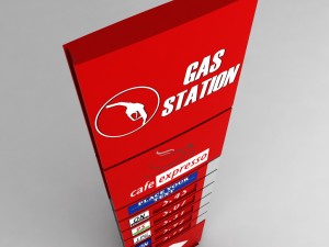 gas station price sign totem low poly 02 3D 모델