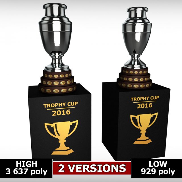 copa america cup trophy low detail 3Dモデル .c4d .max .obj .3ds .fbx .stl .blend 