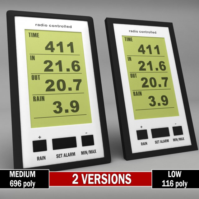 weather meteo digital station remote 3D-Modell .c4d .max .obj .3ds .fbx .stl .blend 
