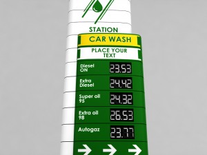 gas station price sign totem low poly 04 3D Model