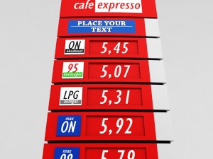 gas station price sign totem low poly pack Model 3D