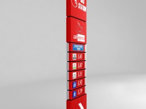 gas station price sign totem low poly pack Model 3D
