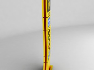 gas station price sign totem low poly pack Model 3D