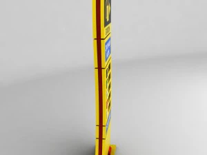 gas station price sign totem low poly pack 3D Model