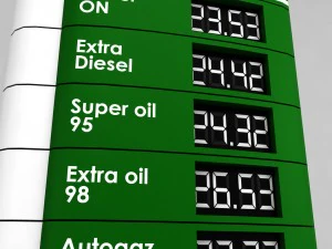 gas station price sign totem low poly pack 3D Model