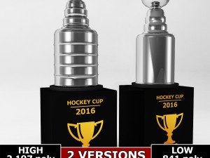 hockey stanley cup trophy low poly 3D Модель