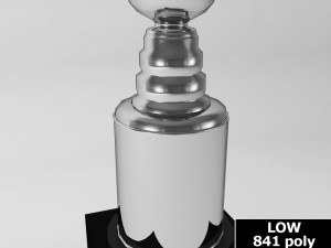 hockey stanley cup trophy low poly 3D Model