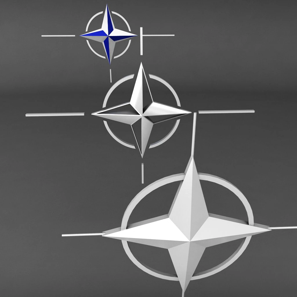 nato logo symbol low poly pack 3D Model .c4d .max .obj .3ds .fbx .stl .blend 