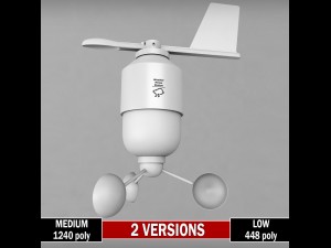 weather meteo station anenometer low poly 3D Model
