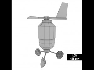 weather meteo station anenometer low poly 3D Model