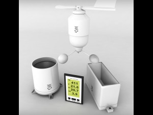 weather meteo station wireless set pack low poly 3D Модель