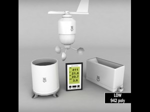 weather meteo station wireless set pack low poly 3D Модель
