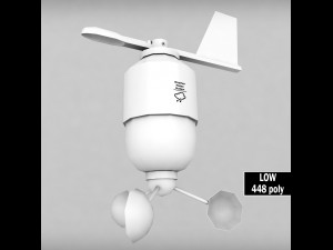 weather meteo station wireless set pack low poly 3D Модель