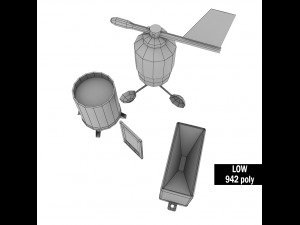 weather meteo station wireless set pack low poly 3D Модель
