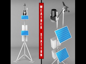 weather meteo station high detail 3D 모델