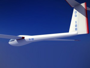 glider sailplane glaser dg-100 low poly Model 3D