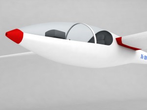 glider sailplane glaser dg-100 low poly Model 3D