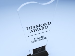 trophy award cup low poly 10 3Dモデル