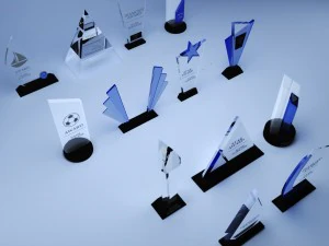 confezione in poli basso con coppa premio trofeo Modello 3D