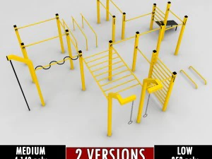 ストリート トレーニング パーク ジム 低ポリ 3Dモデル