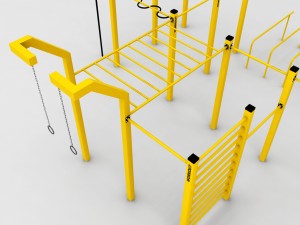 street workout park gym low poly Modelo 3D