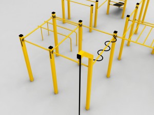street workout park gym low poly Modelo 3D