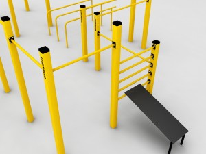 street workout park gym low poly Modelo 3D