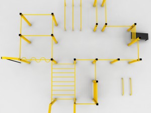 street workout park gym low poly Modelo 3D