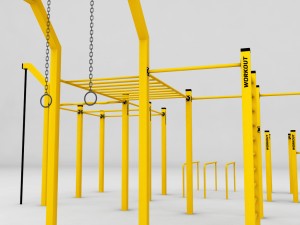 street workout park gym low poly Modelo 3D