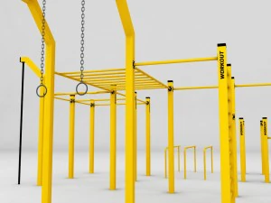 street workout park gym low poly 3D Model