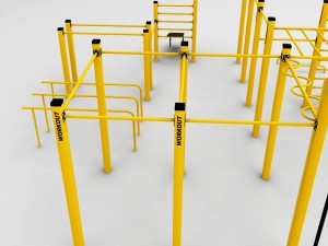 street workout park gym low poly Modelo 3D