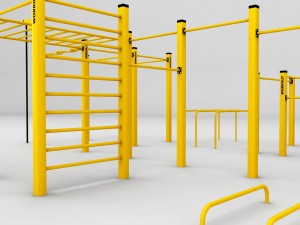 street workout park gym low poly Modelo 3D