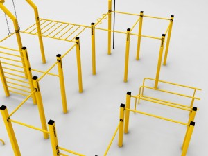 street workout park gym low poly Modelo 3D