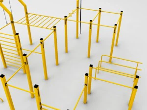 street workout park gym low poly 3D Model