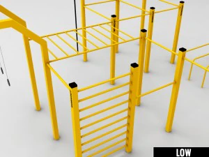 street workout park gym low poly 3D Model