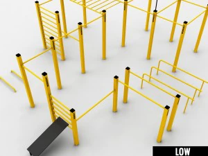 street workout park gym low poly 3D Model