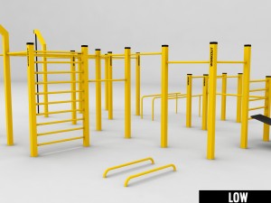 street workout park gym low poly Modelo 3D