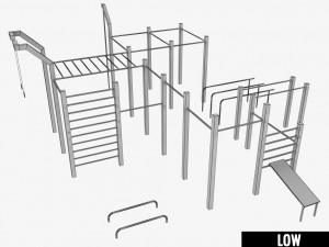 street workout park gym low poly Modelo 3D
