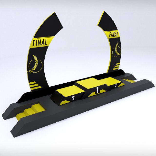 sport podium arc low poly 3D Model .c4d .max .obj .3ds .fbx .stl .blend 