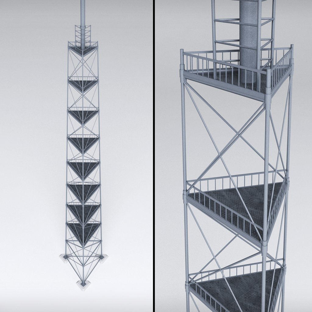 Scaffolding Radio Tower Power 3d Model In Environment 3dexport