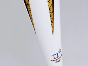 torcia dei giochi olimpici di pyeongchang 2018 low poly Modello 3D